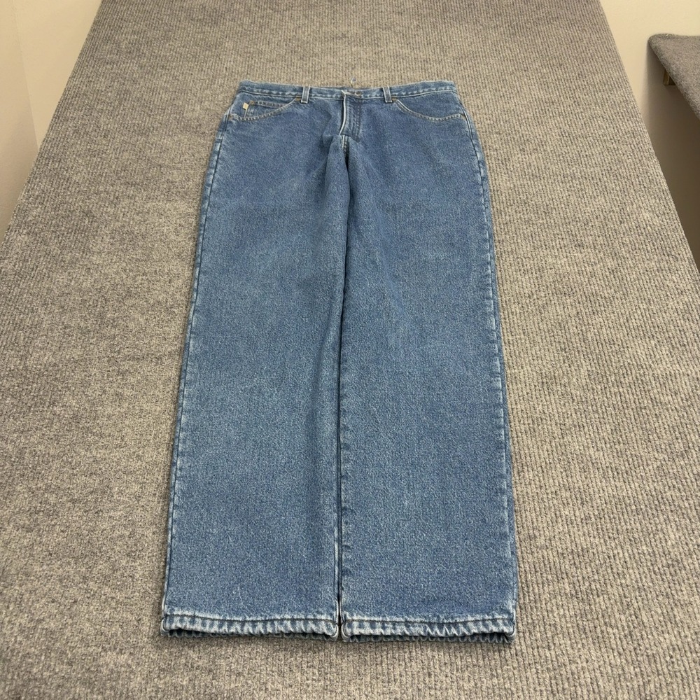 LL Bean Jeans Mens 36x34 Blue Cotton Fleece Lined Relaxed Fit Classic Outdoor